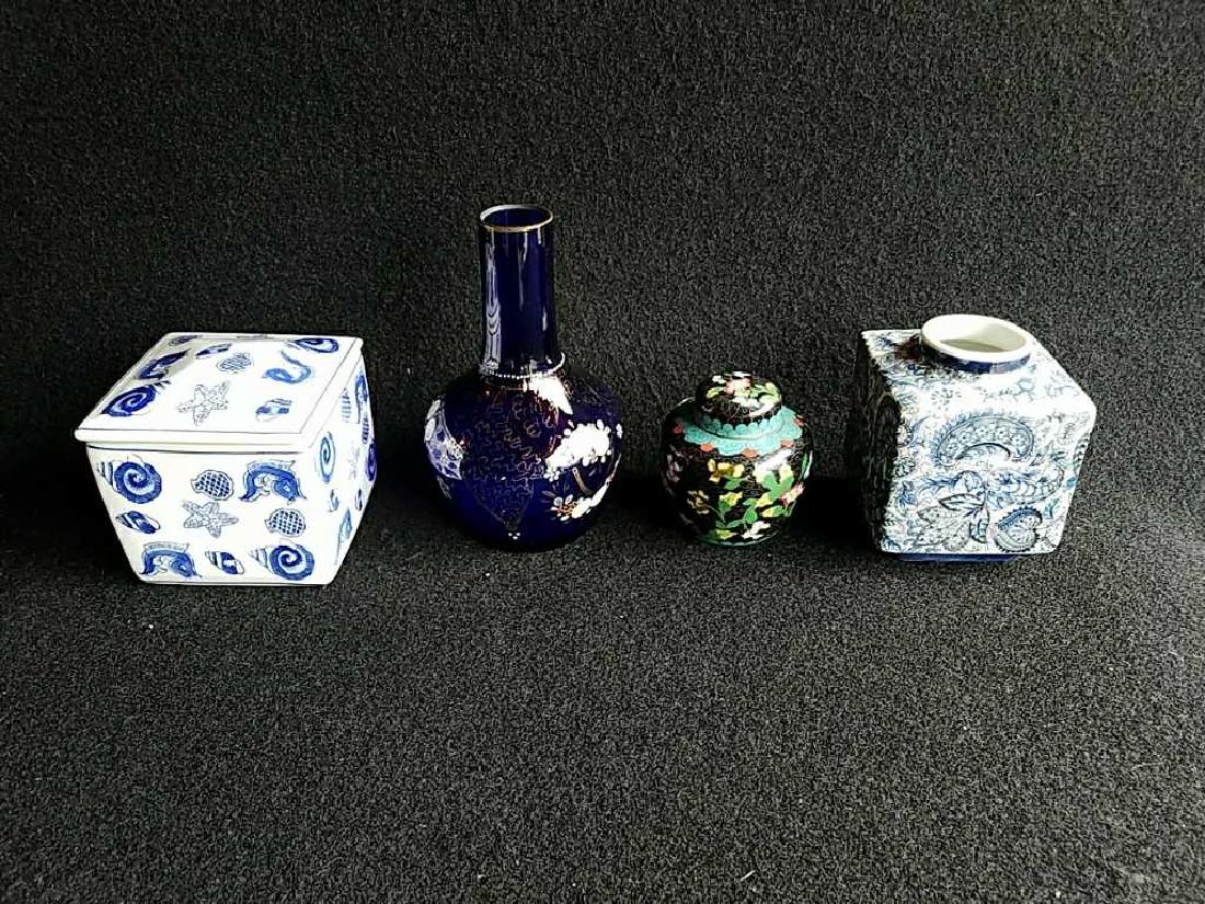 Square ceramic asian boxes blue vase & ginger jar (1 of 10)