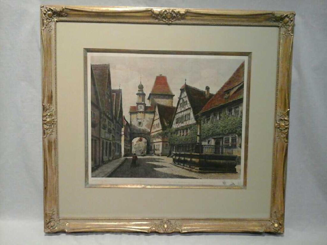 Ernst Geissendorfer etching of St Marks Tower (1 of 6)