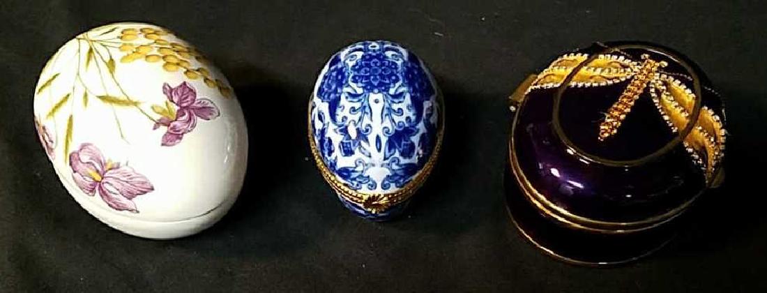 Three decorative  Limoges Egg Boxes (1 of 6)