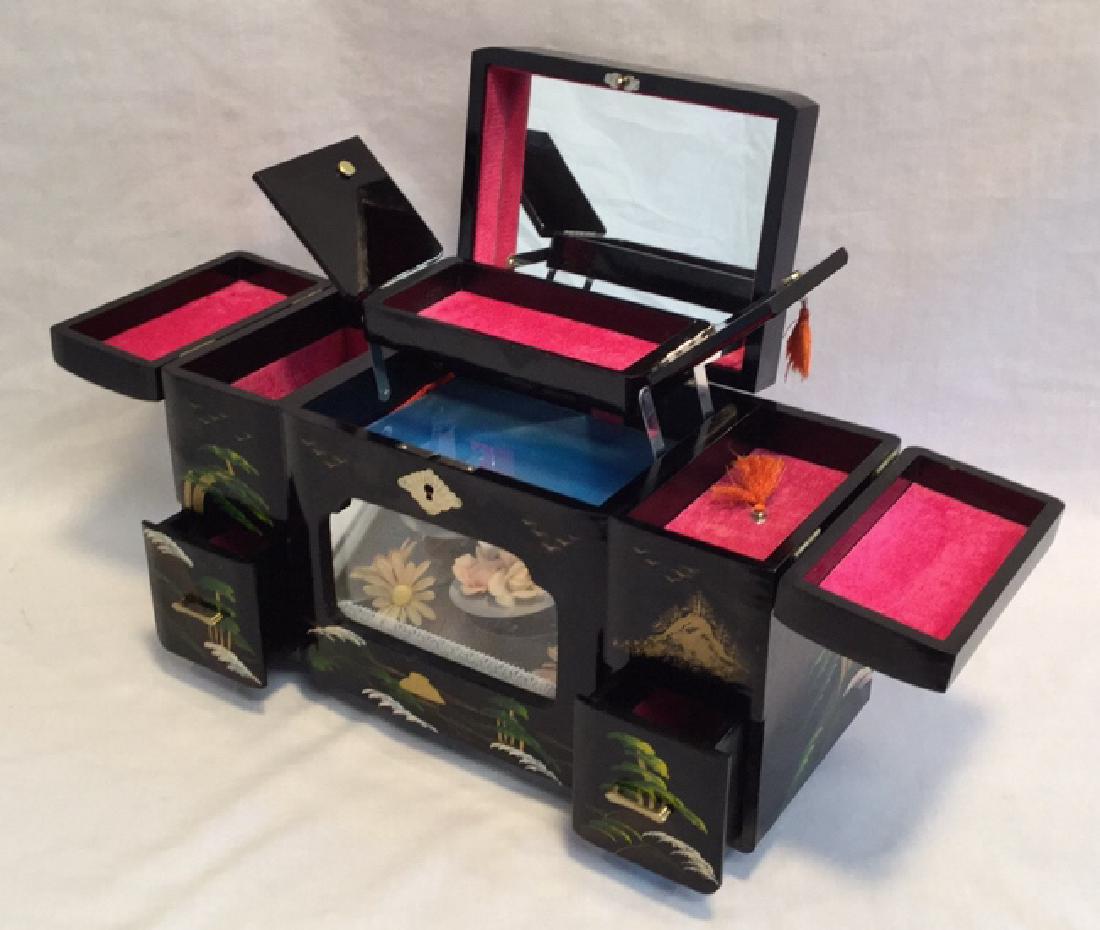 Black Lacquer Asian Jewelry Music Box (1 of 11)