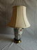 Chinese painted porcelain table lamp brass stand