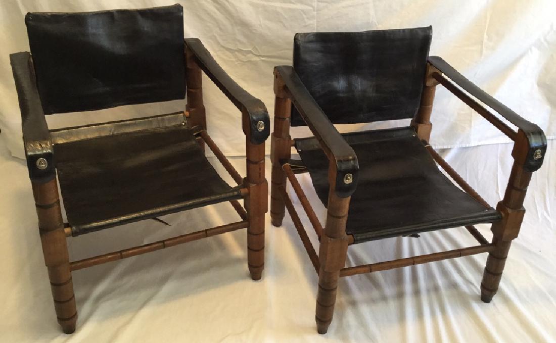 "$ Lowered" PAIR OF RARE MID-CENTURY SAFARI CHAIRS (1 of 13)