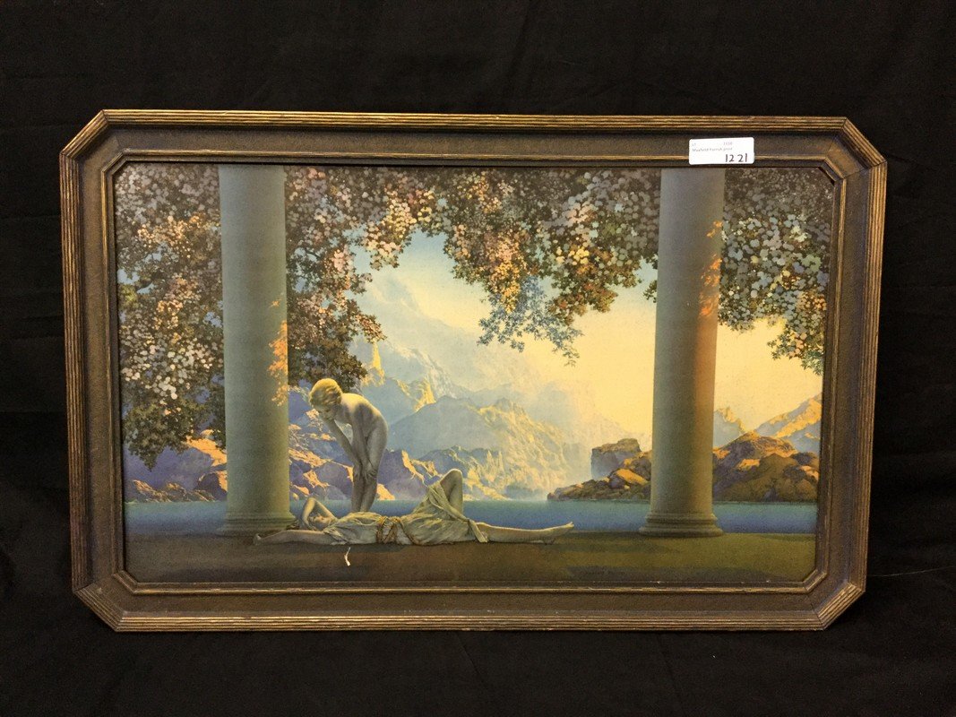 Maxfield Parrish print: Maxfield Parrish print of Greek scene 22x34