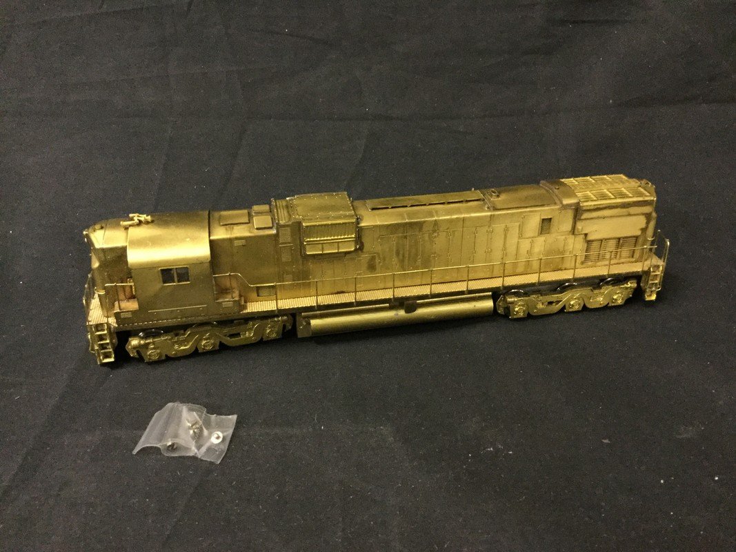 Alco SD-45 D-130 brass Locomotive: Alco SD-45 D-130 Locomotive unpainted. Open box with scuffs taped on the sides.
