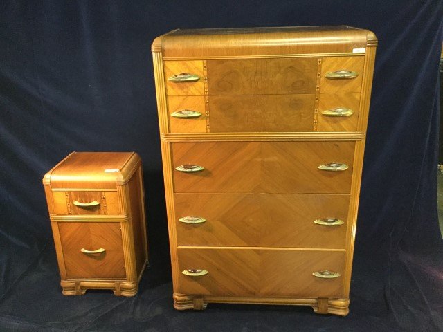 Waterfall nightstand and dresser: Waterfall nightstand and dresser