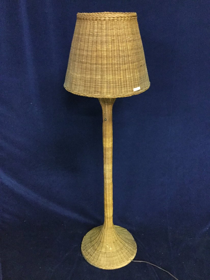Arts and crafts wicker floor lamp: Arts and crafts wicker floor lamp 61" tall