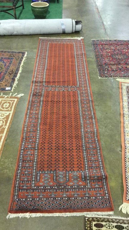 Long red hand Loomed Runner 123"x 31" (1 of 2)