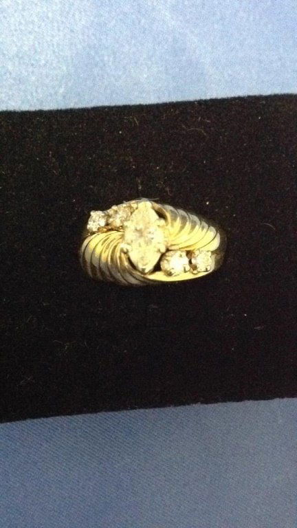 Marquise ring .50 kt with 4 - .05 14k yellow gold (1 of 3)