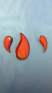 Alice Lund 1960s Denmark earrings and pendant: Alice Lund 1960s Denmark earrings and pendant