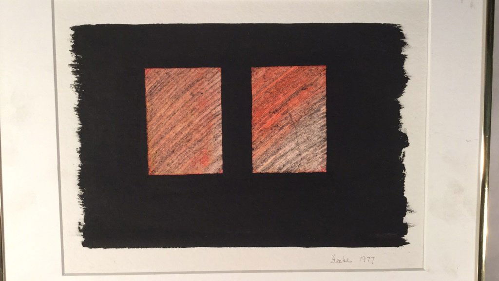 Framed mixed media art piece signed Deebe (1 of 3)