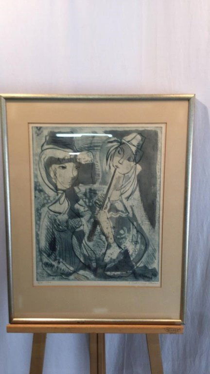 Print of flute player signed Elienne 74/100 (1 of 5)