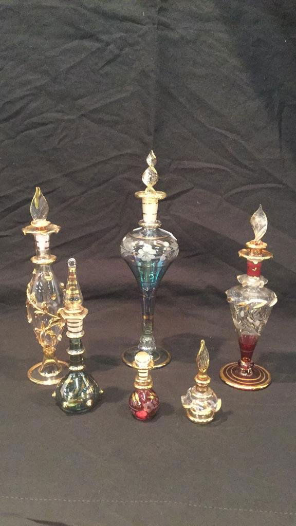 Assorted Fine Colored Glass Perfume Bottles (1 of 4)