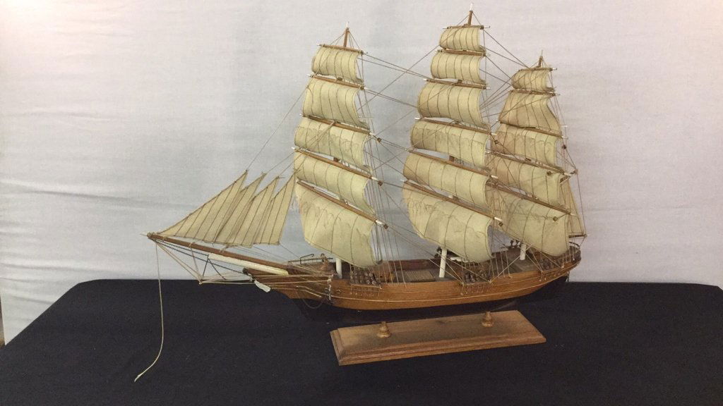 Scale Wood Ship Model on Base (1 of 5)