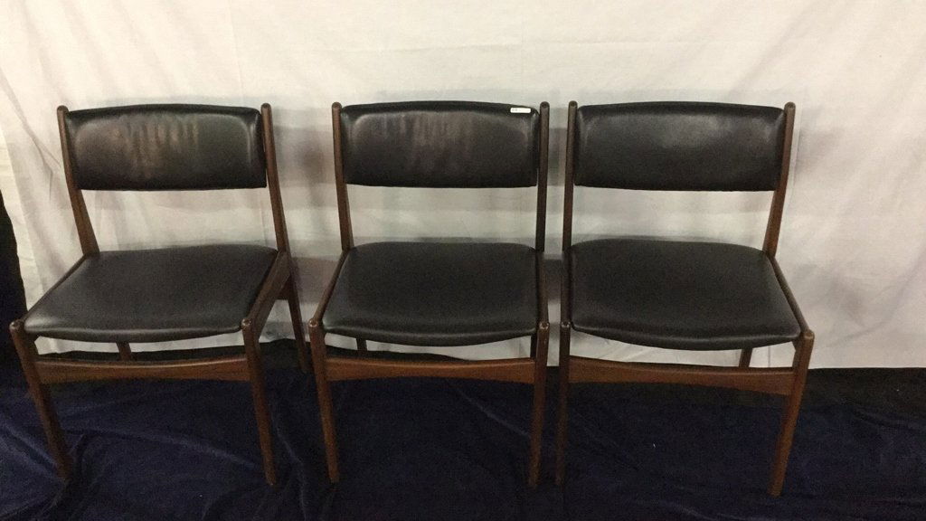 Three mid century modern walnut chairs (1 of 2)