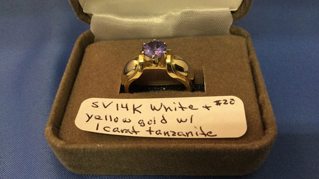 14k ladies gold ring with 1 ct. tanzanite (1 of 4)