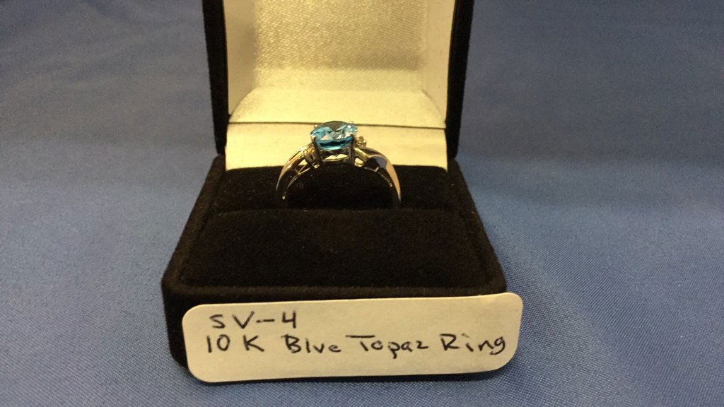 10k gold ladies blue topaz ring (1 of 4)