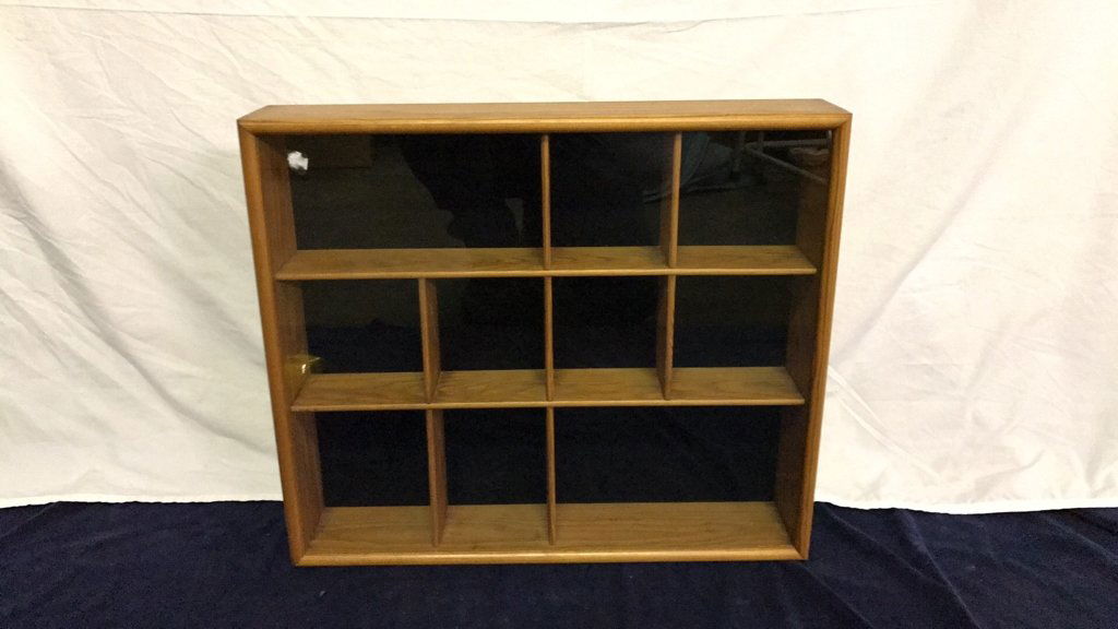 Teak glass front display cabinet (1 of 2)