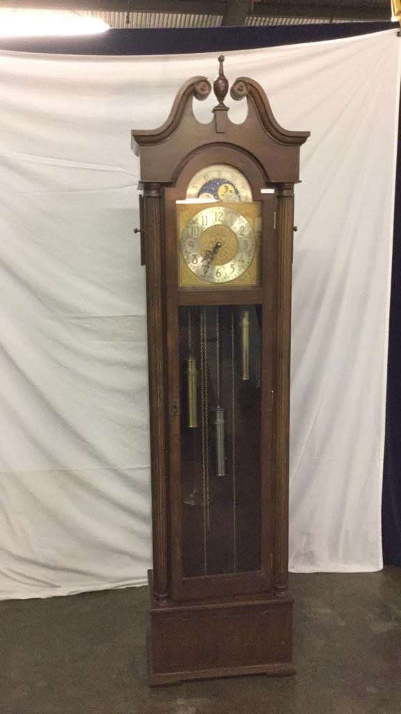 Westminster grandfather clock with weights
