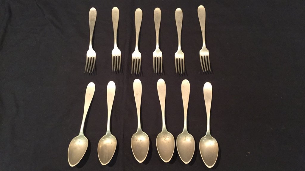 Lot of C. 1880's Arthur Krupp BMF Alpacca Flatware (1 of 4)