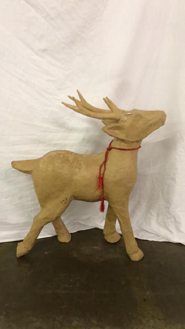 Paper mache reindeer: Paper mache Christmas decoration reindeer 32" tall