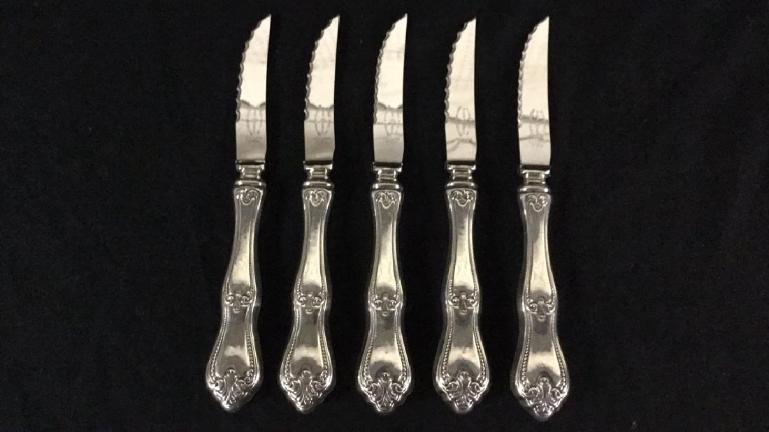 Lot of 5 Royal Crest Sterling Steak Knives (1 of 3)