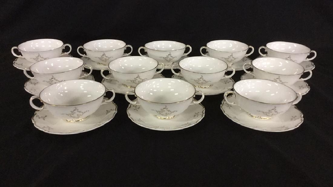 Set of 12 Cream Soup Bowls & Saucers (1 of 3)