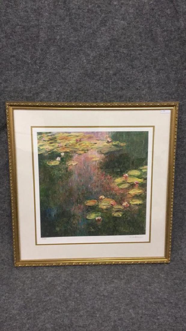 Signed impressionist print of lilies 81/400 (1 of 5)