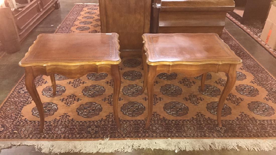 Two leather top side tables (1 of 3)