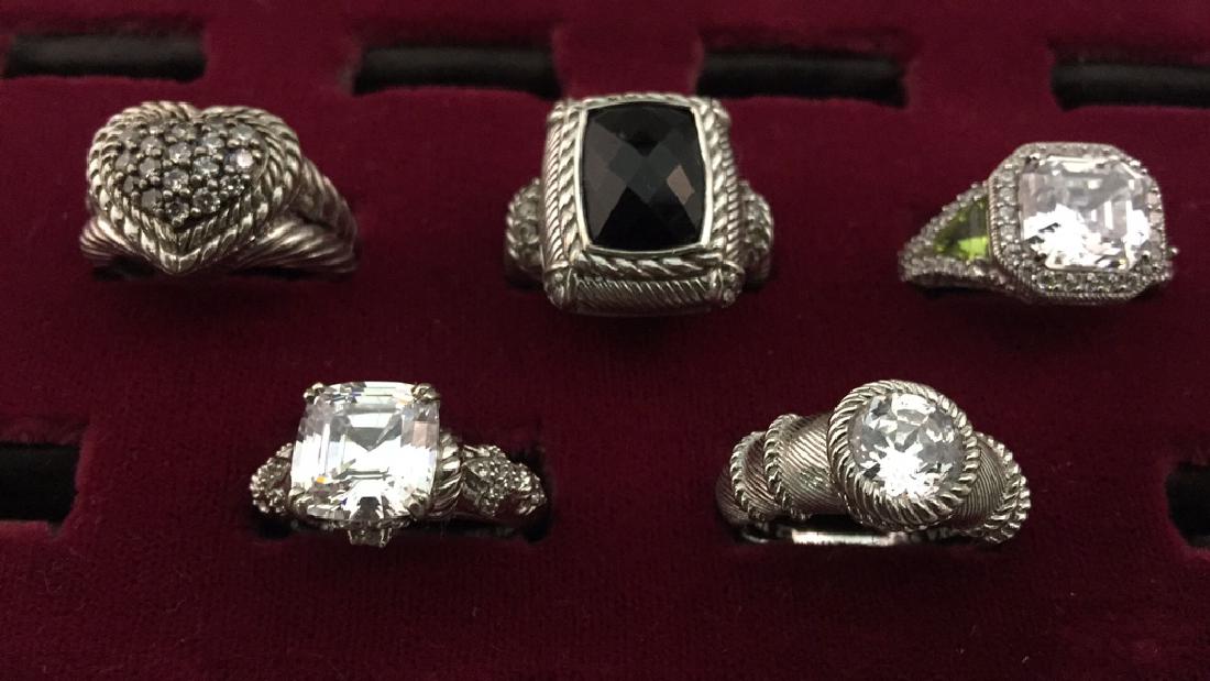 Lot of Judith Ripka Sterling Cocktail Rings (1 of 3)