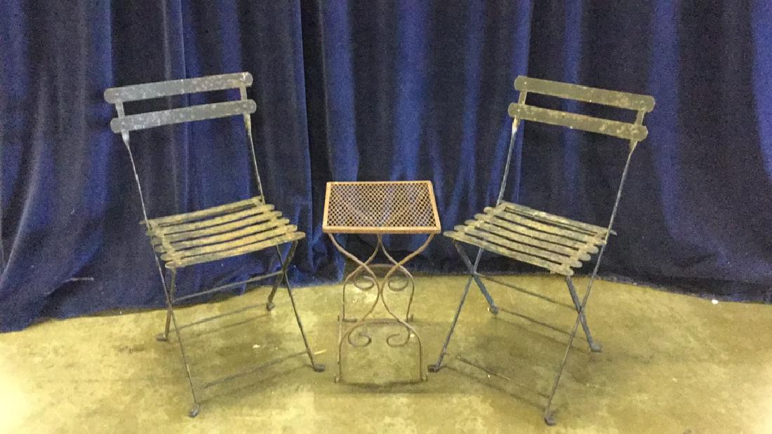 Iron patio chairs with table (1 of 1)