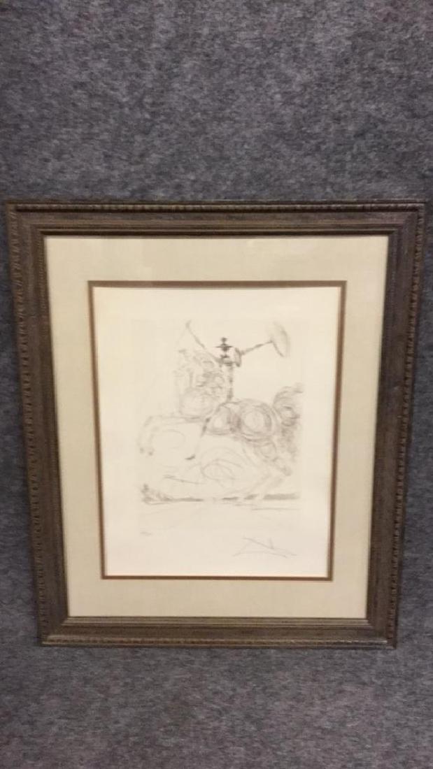 Original print of knight attributed to Dali (1 of 6)