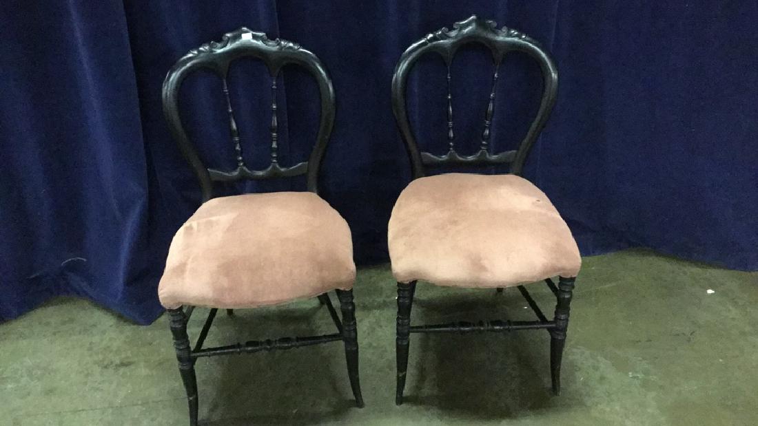 Two black Victorian side chairs (1 of 3)