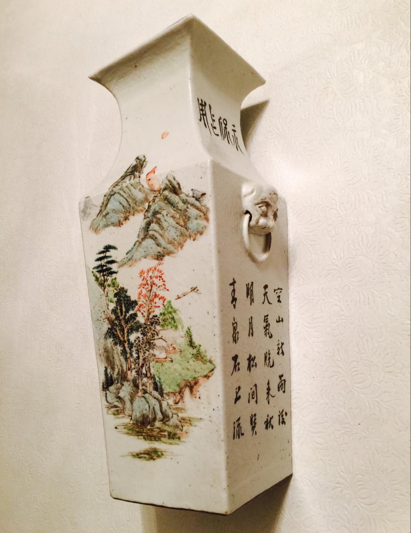 Chinese antique porcelain square vase (1 of 6)