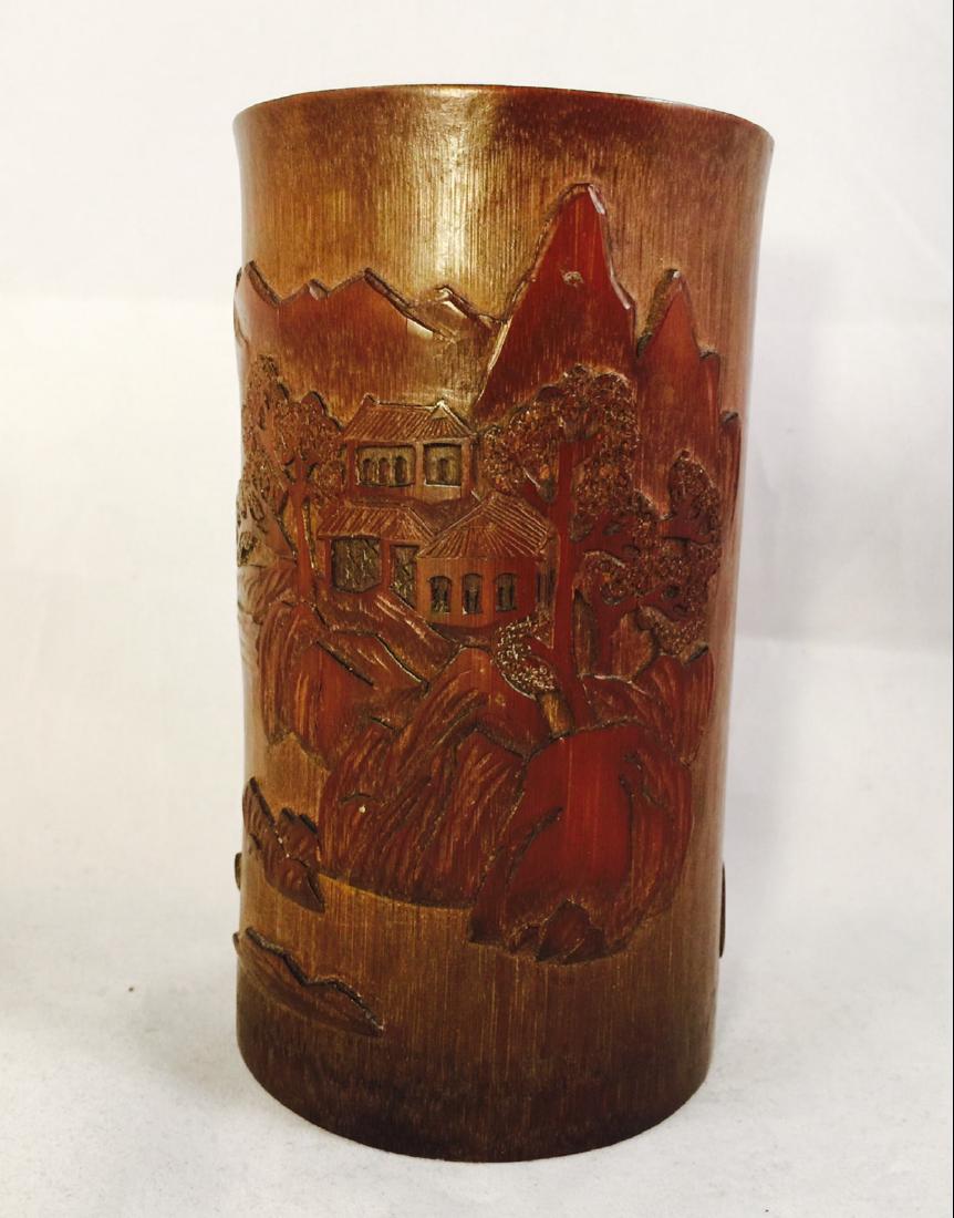 Chinese bamboo brush pot 1 (1 of 5)