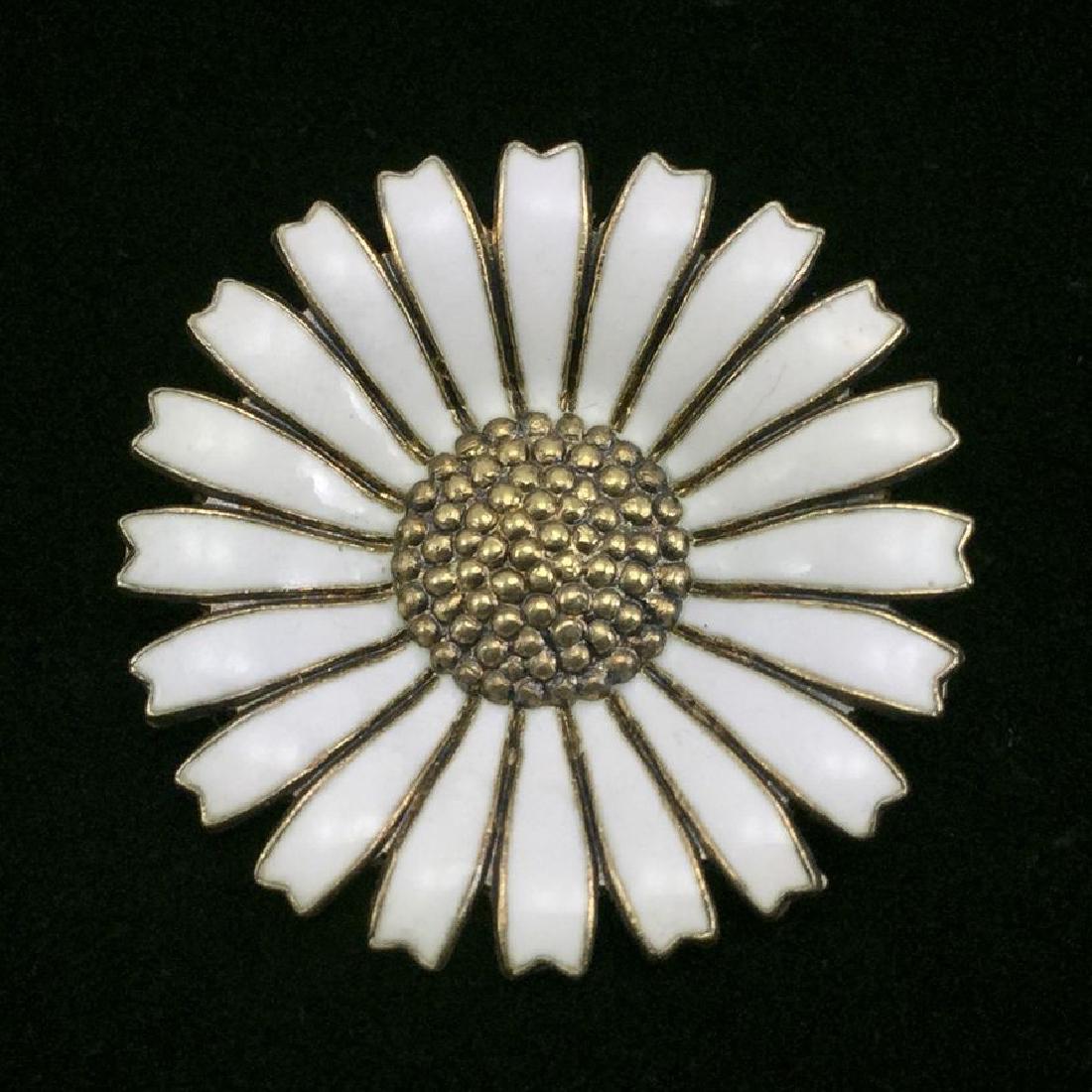 Georg Jensen Sterling 925 Silver Enameled Daisy (1 of 3)