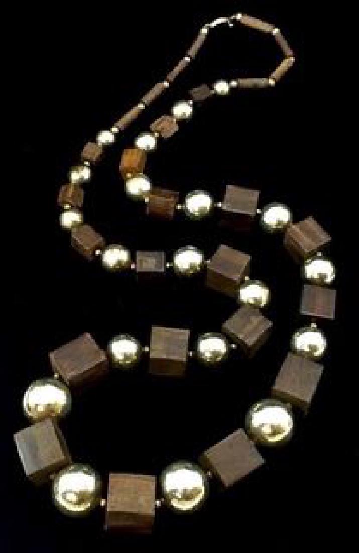 Chunky Los Castillo Sterling Silver and Wenge Wood Bead (1 of 4)