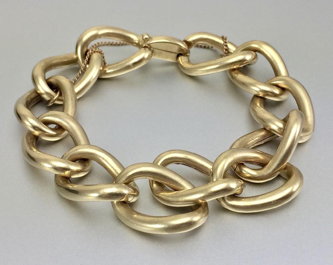Beautiful 14k Gold Hollow Link Bracelet (1 of 9)