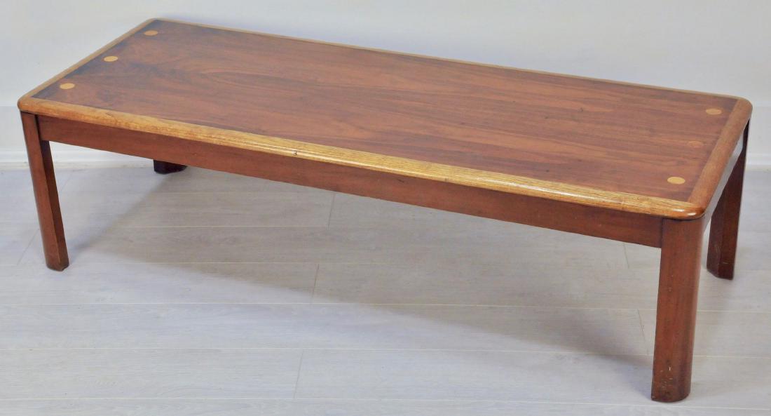Coffee Table from Lane Furniture's Acclaim Line: This handsome coffee table was part of Lane Furniture's 1960s 2-toned all-wood furniture series Lane called Acclaim. The Lane Accent pieces in our auction are unusual in their dot rather than keystone