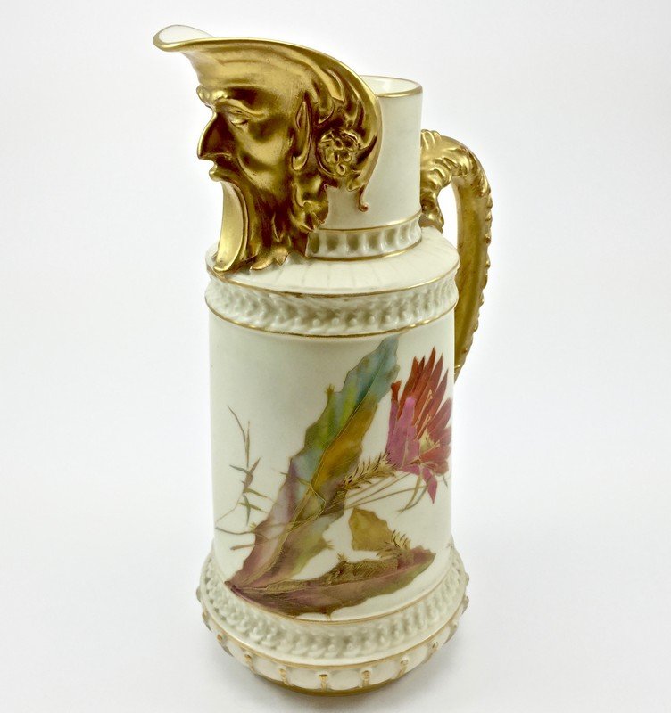 Royal Worcester Figural Wind Spout Pitcher (1 of 10)