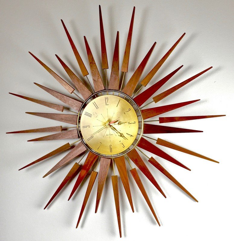 Mid Century Set Thomas "Starflower" Wall Clock (1 of 9)