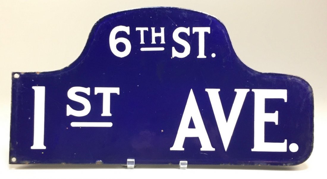 Vintage New York City Humpback Porcelain Street Sign (1 of 4)