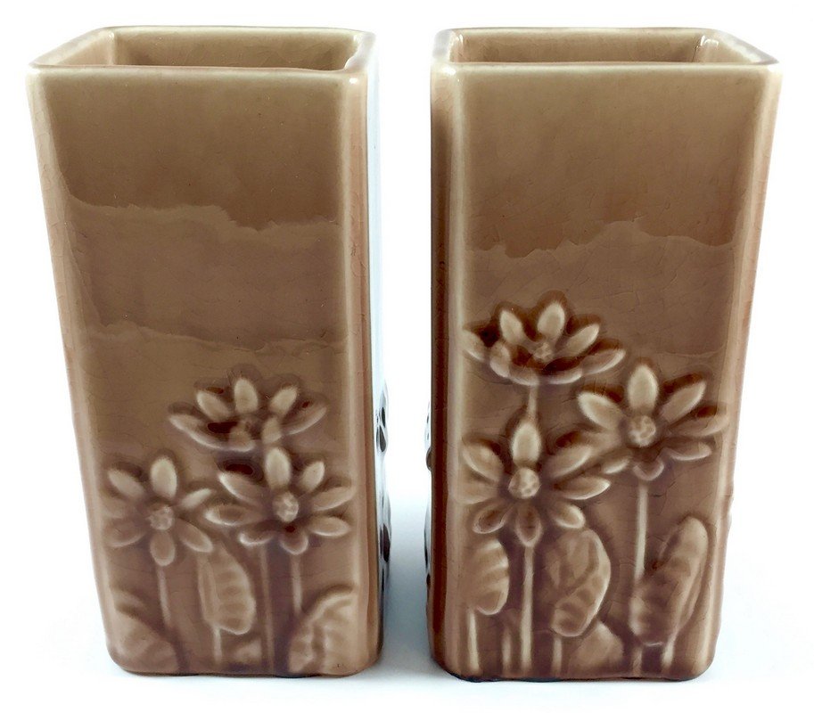 1952 Rookwood Daisy Rectangular Vases (1 of 5)