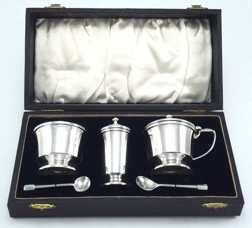 Birmingham Sterling Cobalt-Lined Seasoning Servers and (1 of 10)