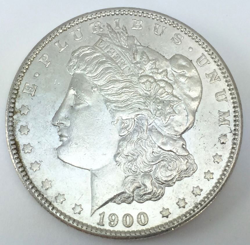 1900 Morgan US Silver Dollar Coin (1 of 2)