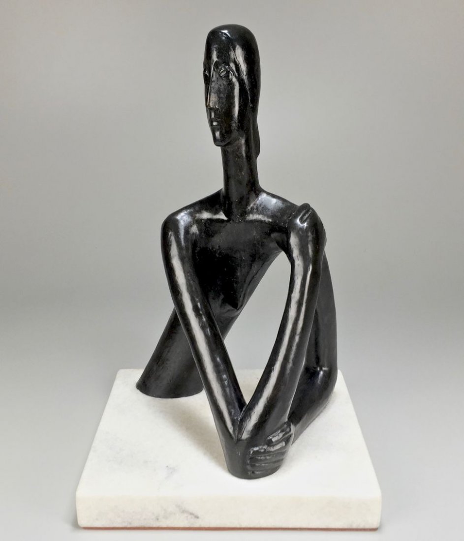 Walter Driesbach Bronze and Marble Female Sculpture (1 of 9)