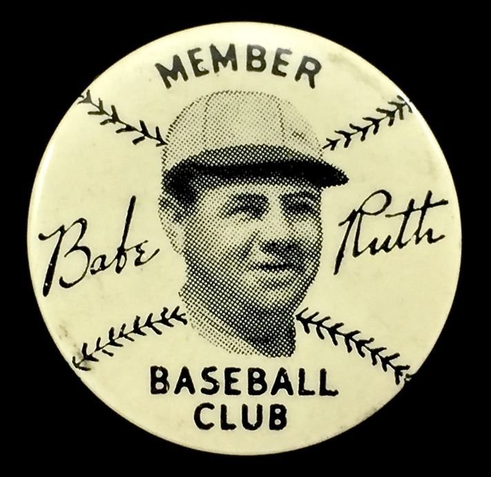 Babe Ruth 1930s Quaker Oats Baseball Club Member Pin (1 of 5)