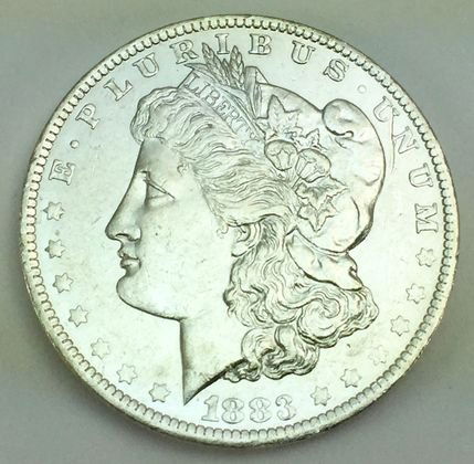 1883 Morgan US Silver Dollar Coin (1 of 2)