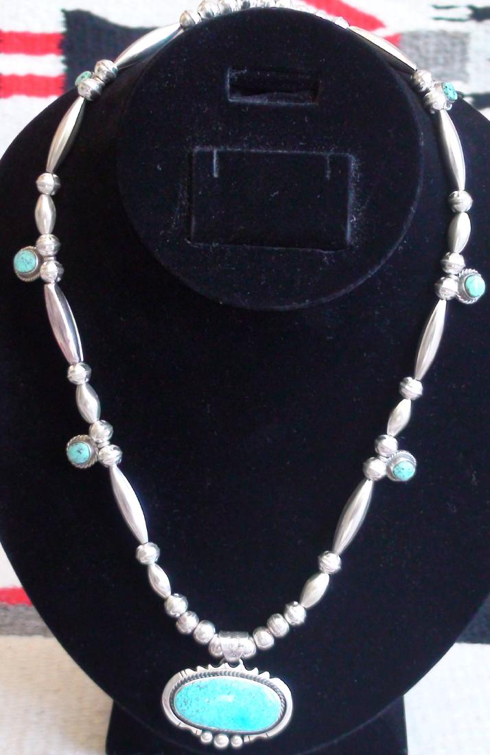Native American Navajo Sterling Silver Bead Turquoise (1 of 8)