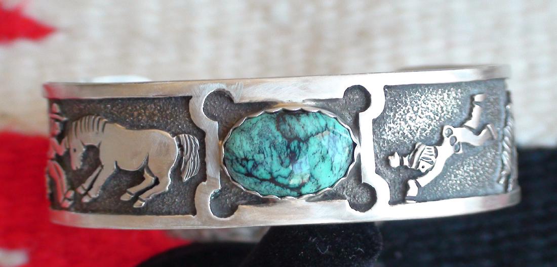 Native American Navajo Sterling Turquoise Bracelet (1 of 7)