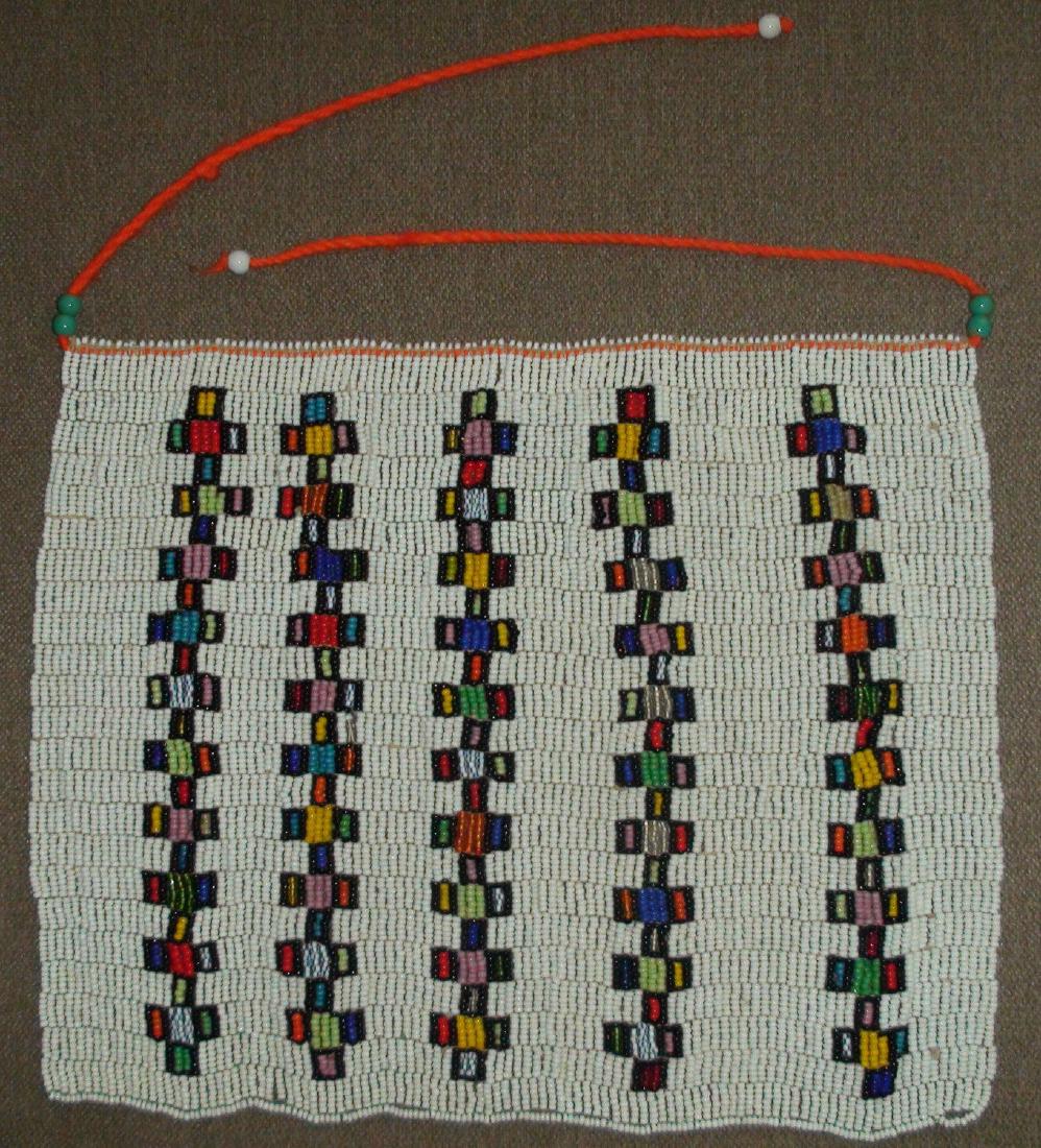 Antique African Zulu Seed Beaded Apron Pendant Large (1 of 5)